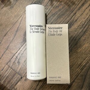 New Necessaire body serum and body oil